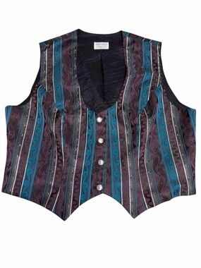 Vintage 90’s Hobby Horse Co Striped Show Vest Women’s XL Western Rodeo Cowgirl
